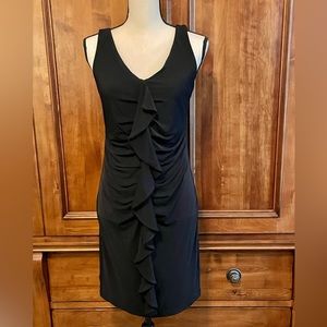 Flattering black ruched dress / Size 4 / Never worn